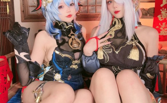 九言 - 甘雨申鹤海灯节 双人版[44P8V]